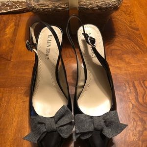 Bow tie sling back shoes